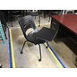 Black plastic right hand tablet arm chair on castors - some light scuffs throughout 6/12/25