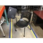 Black plastic right hand tablet arm chair on castors - some light scuffs throughout 6/12/25