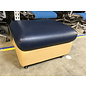 24x30x17” Blue and tan vinyl ottoman on castors 1/22/25