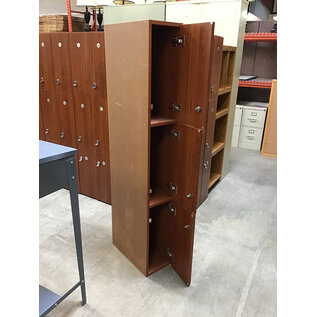 20x10x68” Wood laminate three high locker unit 1/28/25