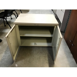 20x30x23” Beige metal 2 door printer base cabinet on castors - some scratches 1/29/25