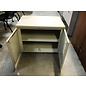20x30x23” Beige metal 2 door printer base cabinet on castors - some scratches 1/29/25