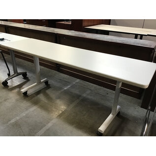 20x72x28 1/2” White speckled laminate seminar table on castors 10/6/25