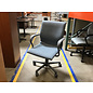 Light blue pattern grey frame desk chair - not height adjustable 7/14/26