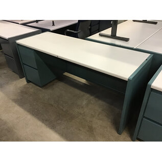 25x70x30” Teal metal steelcase left pedestal credenza 9/22/25