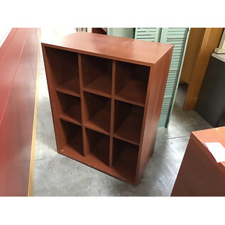 18x30x38” Cherry color laminate 9 cubby shelving unit 6/13/25