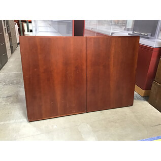 72x48” Cherry color whiteboard cabinet with whiteboard and bulletin board - some scratches on doors 4/29/25
