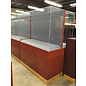24x72x85” Burgundy red display case with grey back and plexiglass top 9/30/25