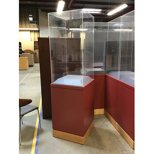 24x24x84” Burgundy red display case with plexiglass top 9/30/25