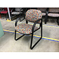 Light blue/red floral pattern cushioned sled frame side chair 5/28/25