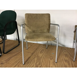 Tan cushioned seat metal frame side chair 5/28/25
