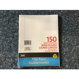 Jot 10.5x8in 150 Sheet Wide Ruled Note Book/Filler Paper - New  6/10/25