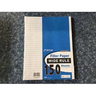 Top Flight 10.5x8in 150 Sheet Wide Ruled Note Book/Filler Paper - New 6/10/25