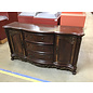 19x66x35 1/2” Dark cherry color buffet cabinet - nicks and scratches throughout/needs new hardware 6/10/25