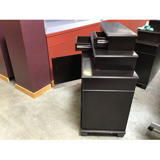 22x54x48” Dark walnut color 6 drawer 2 cabinet buffet cabinet - some scratches 6/10/25