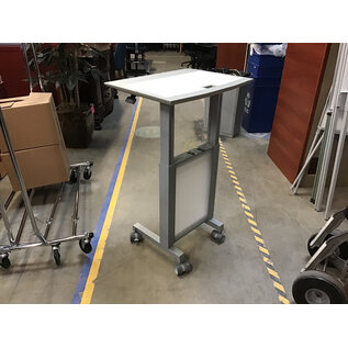 20x26 1/2” White and grey adjustable height keyboard/computer stand on castors 6/13/25