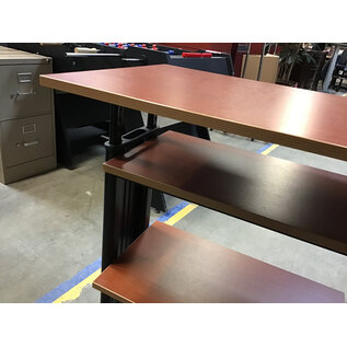 20x35” Wood grain laminate black frame 2 shelf stand 6/13/25