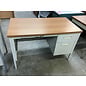24x45x29 1/2” Beige metal right pedestal student desk wood laminate top 6/20/25