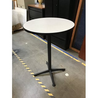 30x42” Round grey laminate black metal bistro table 6/20/25