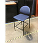 Blue cushioned seat black metal frame bar height chair 6/20/25