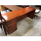 20x72x30” Light cherry color left pedestal credenza - damaged back  6/24/25