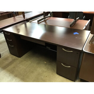 30x72x29” Dark cherry color double pedestal desk 6/24/25