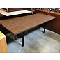 30x72x26” Dark oak color laminate metal frame work table - some scuffs 6/24/25