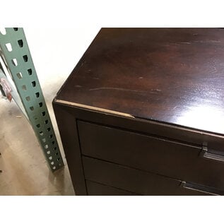 18x30x30” Dark wood laminate 3 drawer dresser - some scuffs 6/24/25