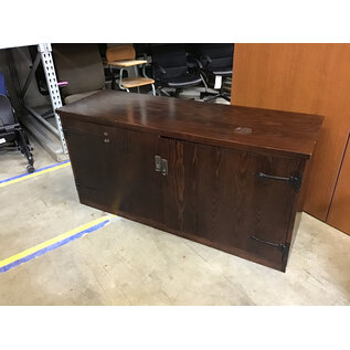 20x60x29” Dark wood 2 door cabinet / entertainment center - latch needs repair 8/12/25
