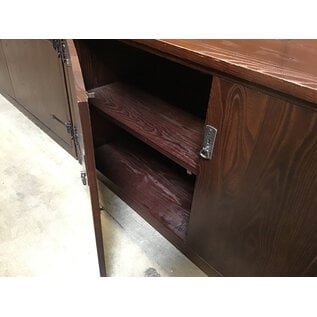 20x60x29” Dark wood 2 door cabinet / entertainment center - latch needs repair 8/12/25