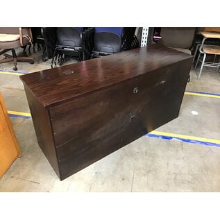 20x60x29” Dark wood 2 door cabinet / entertainment center - latch needs repair 8/12/25
