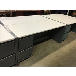 25x70x30” Grey metal steelcase left pedestal credenza 9/15/26