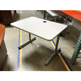 30x42x28 3/4” Lt grey top computer table w/privacy panel 9/2/25