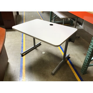 30x42x28 3/4” Lt grey top computer table w/privacy panel 9/2/25