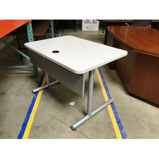 30x42x28 3/4” Lt grey top computer table w/privacy panel 9/2/25