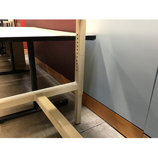 30x60 Black solid top beige metal frame height adjustable work table - some scratches and wear 10/6/25