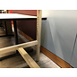 30x60 Black solid top beige metal frame height adjustable work table - some scratches and wear 10/6/25