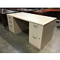 30x60x28” Light wood laminate double pedestal 5 drawer desk 10/7/25