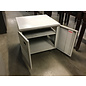 24x26x24”  Beige metal 2 door storage cabinet on castors/copier stand - some wear 10/7/25