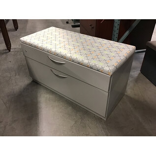 19x42x22 Beige metal lateral file/storage cabinet with beige pattern cushioned top 10/7/25