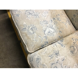 69” Light beige and blue floral pattern loveseat - light stains 10/9/25