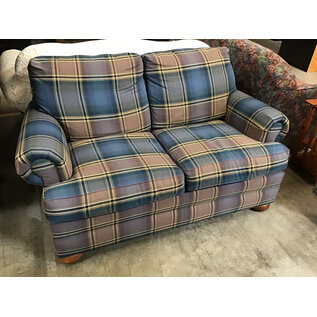 63” Blue plaid pattern loveseat 10/9/25