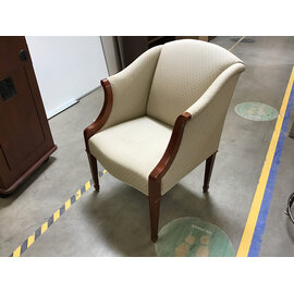 Beige pattern fabric wood frame side chair 10/16/25