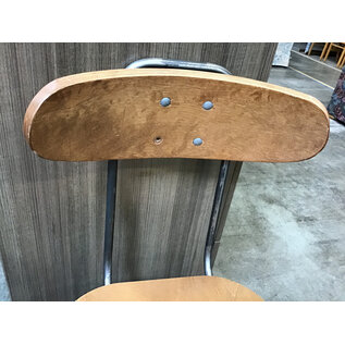Metal frame wood seat and back swivel lab chair - 22 1/2” seat height - some chips or missing bolts 10/16/25