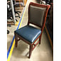 Cherry color wood navy blue cushioned seat and decorative back dining chair 11/6/25