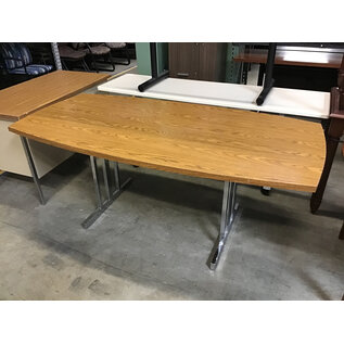 36x72x29” Wood laminate curved conference table with chrome color metal legs 11/10/25