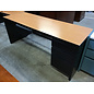 24x72x28 1/2” Light wood laminate top black metal right pedestal credenza 12/1/25