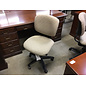 Beige leaf pattern adjustable desk chair on castors - no arms 12/10/25
