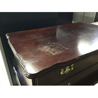 19x32x28” Dark wood nightstand with deep drawer - some scratches 12/10/25