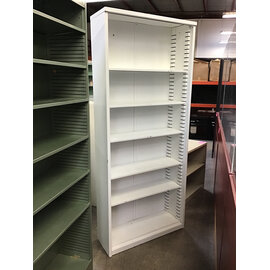 12x36x84” White metal bookcase adjustable shelves 12/10/25